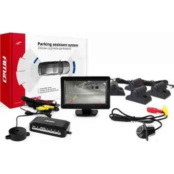 Parkovací asistent AMIO asistenty parkování TFT01 4,3" s kamerou HD-305-LED 4-senzorové černé Truck