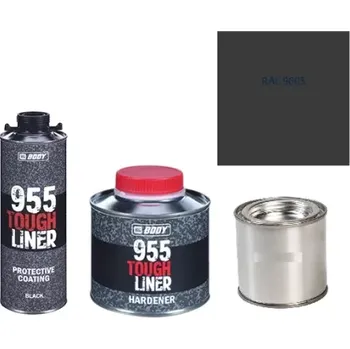 Autolak HB BODY 955 RAPTOR tough liner - 2k polyuretan textura set/báze + tužidlo + barva /RAL 9005 900ml