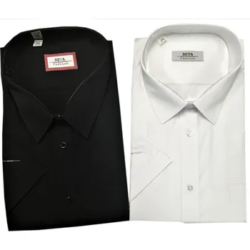 Pánská košile Pánská košile jednobarevná s krátkým rukávem v nadměrné velikosti 0028