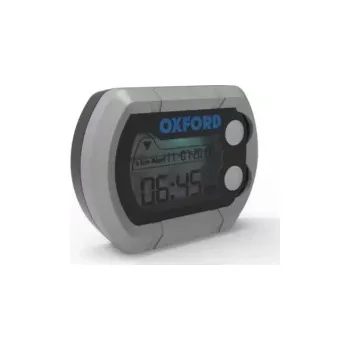 Hodiny hodiny a teploměr na motocykl voděodolné, OXFORD (stříbrná)