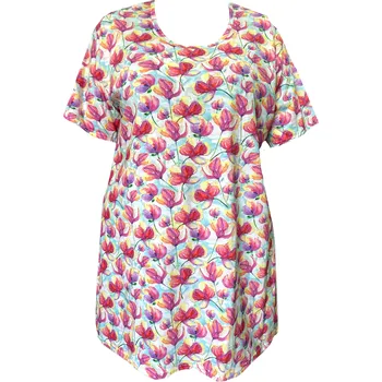 Dámské tričko Tunika bavlněná / maxitriko (malířův květ) - v nadměrné velikosti 3473