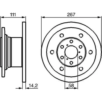 Brzdový kotouč BOSCH Brzdový kotouč plný Ø267mm 0 986 478 742