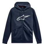 mikina AGELESS ZIP HOODIE 3, ALPINESTARS (modrá/bílá, vel. M)