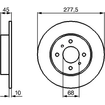 Brzdový kotouč BOSCH Brzdový kotouč plný Ø278mm 0 986 479 105