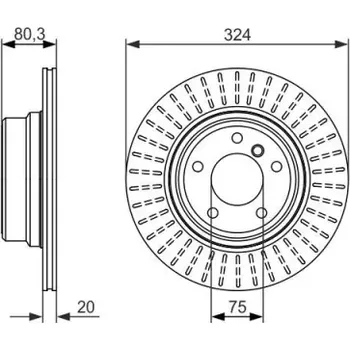 Brzdový kotouč BOSCH Brzdový kotouč větraný Ø324mm 0 986 479 350