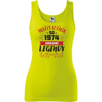 DOBRÝ TRIKO Dámské tílko s potiskem Zrození legendy Velikost: XL, Barva: Limetková