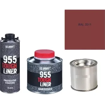Autolak HB BODY 955 RAPTOR tough liner - 2k polyuretan textura set/báze + tužidlo + barva /RAL 3011 900ml