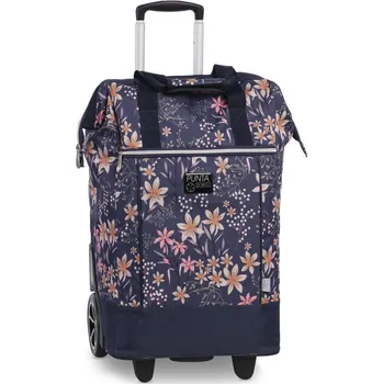 Nákupní taška PUNTA wheel Velká nákupní taška na kolečkách 10303-3000 modrá s kytkami