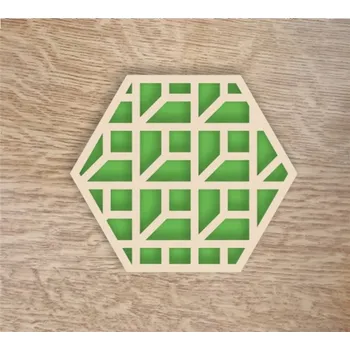 Podtácek Dřevěný podtácek exclusive šestihran - Dekor 8