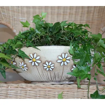 Květináč Keramická mísa se sedmikráskou