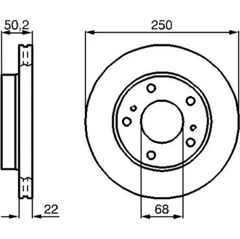 Brzdový kotouč BOSCH Brzdový kotouč větraný Ø250mm 0 986 478 685