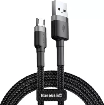 Datový kabel AMIO kabel USB do micro USB Cafule 1.5A 200 cm black&gray