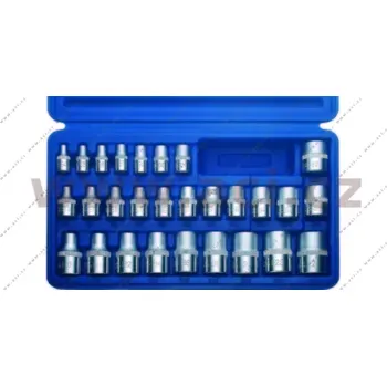 Gola sada * sada nástavců 1/4", 3/8", 1/2" (E-Profil, vnitřní "hvězdička"), 28 ks