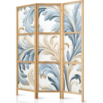 Paraván Japonský paraván - Barokní ozdoby ve světle: Krémově modré barvy Velikost: 135x172 cm