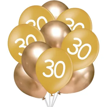 Balónek balonky.cz 30. narozeniny balónky - zlaté 10 ks 30 cm mix