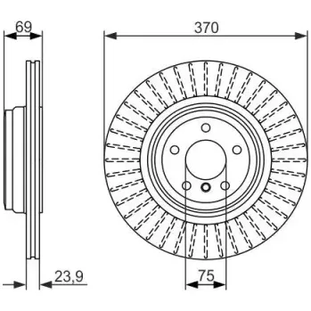 Brzdový kotouč BOSCH Brzdový kotouč větraný Ø370mm 0 986 479 730