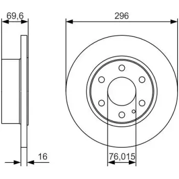 Brzdový kotouč BOSCH Brzdový kotouč plný Ø296mm 0 986 479 A51