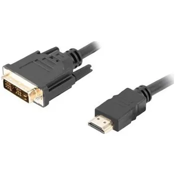 Video kabel LANBERG HDMI (M) na DVI-D (M) (18+1) kabel 1,8m, černý, single link, pozlacené konektory CA-HDDV-10CC-0018-BK