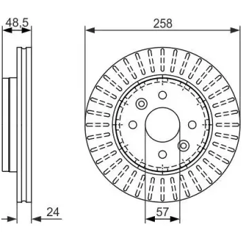Brzdový kotouč BOSCH Brzdový kotouč větraný Ø257,7mm 0 986 479 676