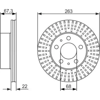 Brzdový kotouč BOSCH Brzdový kotouč větraný Ø263mm 0 986 479 480
