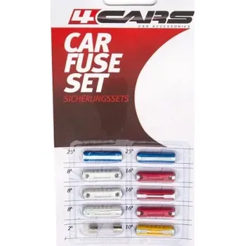 Autopojistky 4CARS POJISTKY VÁLCOVÉ SADA 10KS