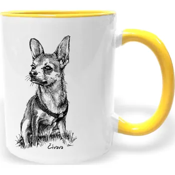 Hrnek - pes Čivava Barva: Žlutá