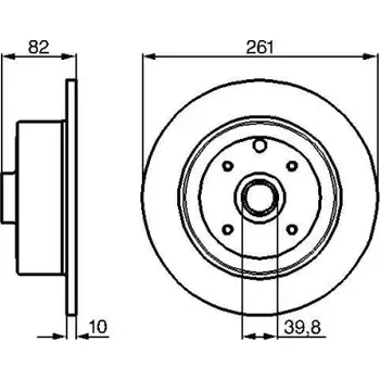 Brzdový kotouč BOSCH Brzdový kotouč plný Ø261mm 0 986 478 328