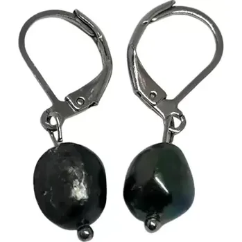 Náušnice Náušnice z černých říčních perel s ocelí