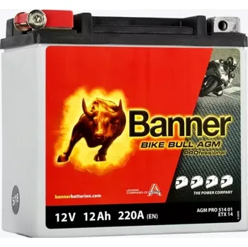 Motobaterie Banner Bike Bull AGM PRO ETX 14, 12Ah, 12V (YTX14-BS)