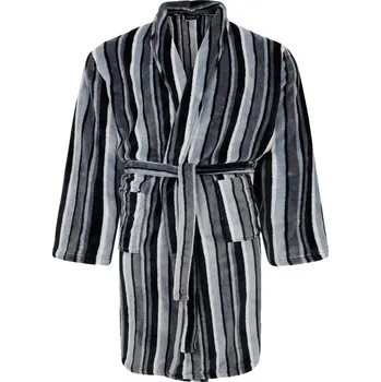 Pánský župan Mikroplyšový hebký župan (proužkovaný) - v nadměrné velikosti 4358