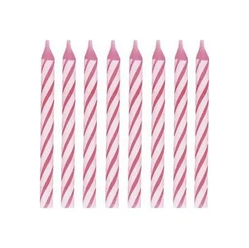 Svíčka Svíčky - Růžové spirály, set 24ks (zn. UNIQUE)
