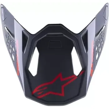 Helma na motorku štít pro přilby SUPERTECH S-M8 RADIUM 2, ALPINESTARS (černá/červená lesklá)