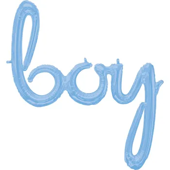 Balónek Amscan boy fóliový balónek světle modrý 81cm x 73 cm