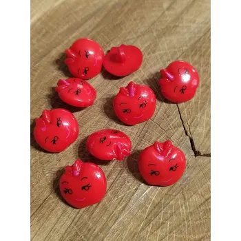 Knoflík Knoflík dětský jablíčko barva červená