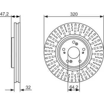 Brzdový kotouč BOSCH Brzdový kotouč větraný Ø320mm 0 986 479 741