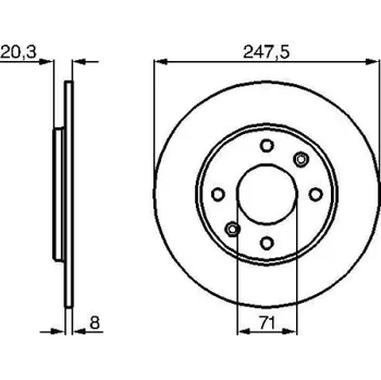 Brzdový kotouč BOSCH Brzdový kotouč plný Ø247mm 0 986 478 371