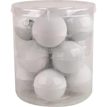 Vánoce UNIPAP Sada 3598 skleněných baněk bílých 5,7 cm, 12ks 539893