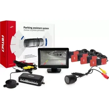 Parkovací asistent AMIO asistenty parkování TFT01 4,3" s kamerou HD-301-IR 4-senzorové černé vnitřní