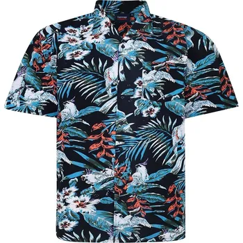 Pánská košile Pánská letní košile "havajka" s krátkým rukávem (navy multi) - v nadměrné velikosti 4234