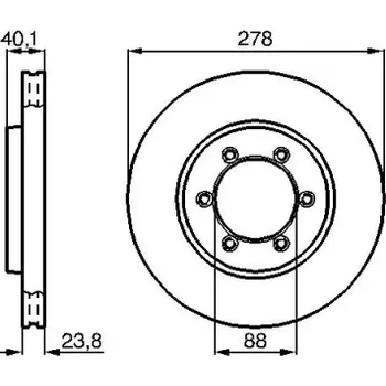 Brzdový kotouč BOSCH Brzdový kotouč větraný Ø278mm 0 986 478 967