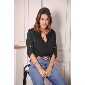 Dámská košile Košile propínací Sarah John Paris F2141 barva: černá, velikost: XXL