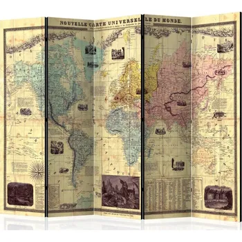 Paraván Paraván - Nouvelle Carte Du Monde Velikost: 225x172 cm, Provedení: Jednostranný