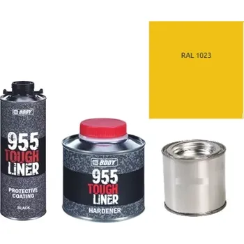 Autolak HB BODY 955 RAPTOR tough liner - 2k polyuretan textura set/báze + tužidlo + barva /RAL 1023 900ml