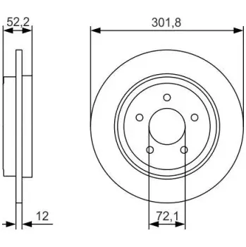Brzdový kotouč BOSCH Brzdový kotouč plný Ø301,8mm 0 986 479 A53