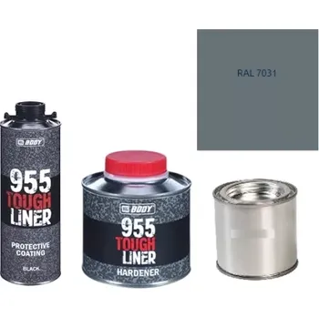 Autolak HB BODY 955 RAPTOR tough liner - 2k polyuretan textura set/báze + tužidlo + barva /RAL 7031 900ml