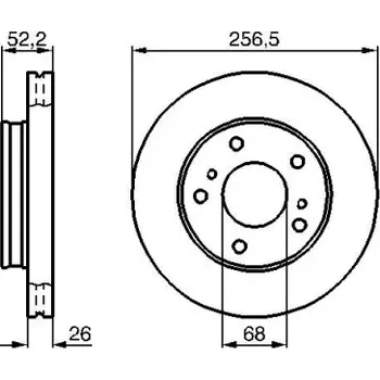 Brzdový kotouč BOSCH Brzdový kotouč větraný Ø257mm 0 986 478 485