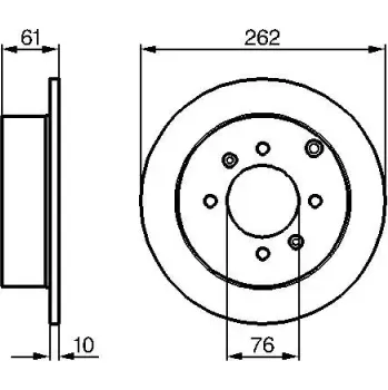 Brzdový kotouč BOSCH Brzdový kotouč plný Ø262mm 0 986 479 125