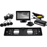 AMIO asistenty parkování TFT01 4,3” s kamerou CAM-402 LED v podložce pod SPZ, 4-senzorové, černé