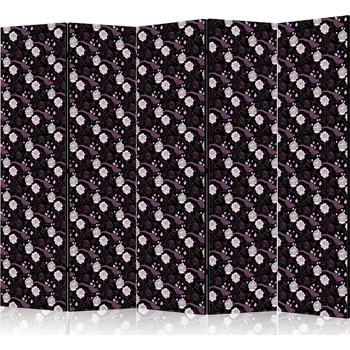 Paraván Paraván - Ptáci mezi květinami - Bažanti Okolní pivoňky - Fialová Velikost: 225x172 cm, Provedení: Jednostranný