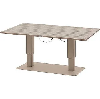 Zahradní stůl DEOKORK Hliníkový výsuvný stůl LYON 150x80 cm (efekt dřeva)